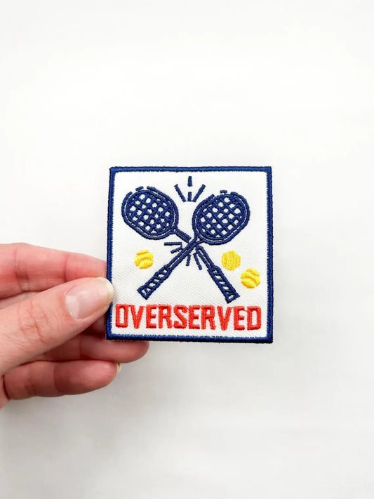 Overserved Embroidered Iron - On Patch For Tennis & Pickleball - Bria Blair Creative