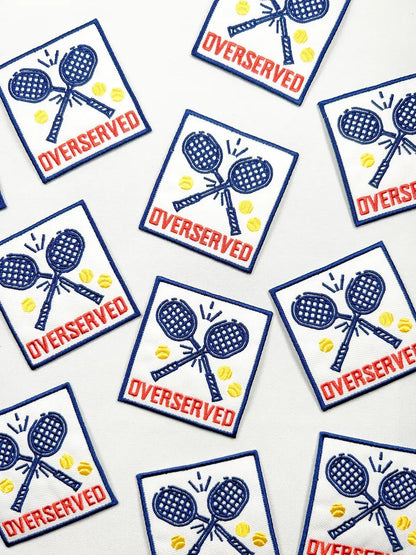 Overserved Embroidered Iron - On Patch For Tennis & Pickleball - Bria Blair Creative