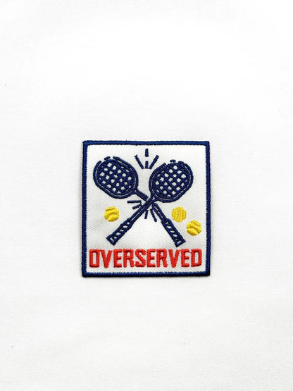 Overserved Embroidered Iron - On Patch For Tennis & Pickleball - Bria Blair Creative