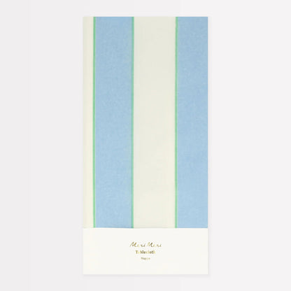 Pale Blue Striped Tablecloth - Bria Blair Creative