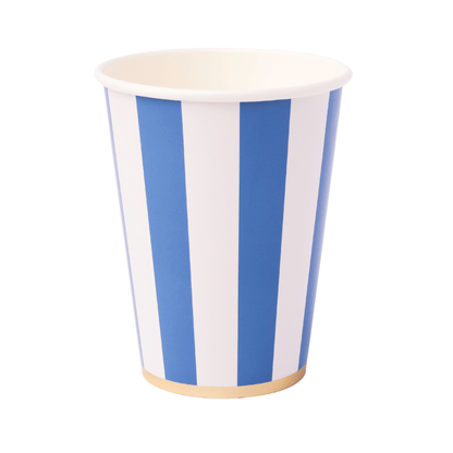 PALISADES BLUE SIGNATURE CABANA STRIPE CUPS - Bria Blair Creative