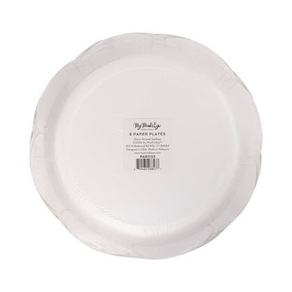 PAR1133 - Green Striped Scallops 9" Plate - Bria Blair Creative