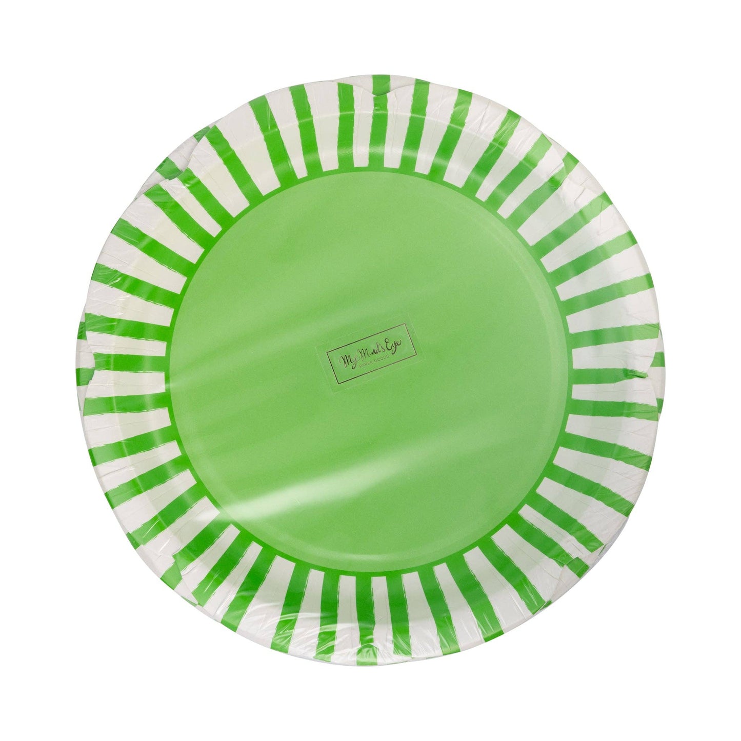 PAR1133 - Green Striped Scallops 9" Plate - Bria Blair Creative