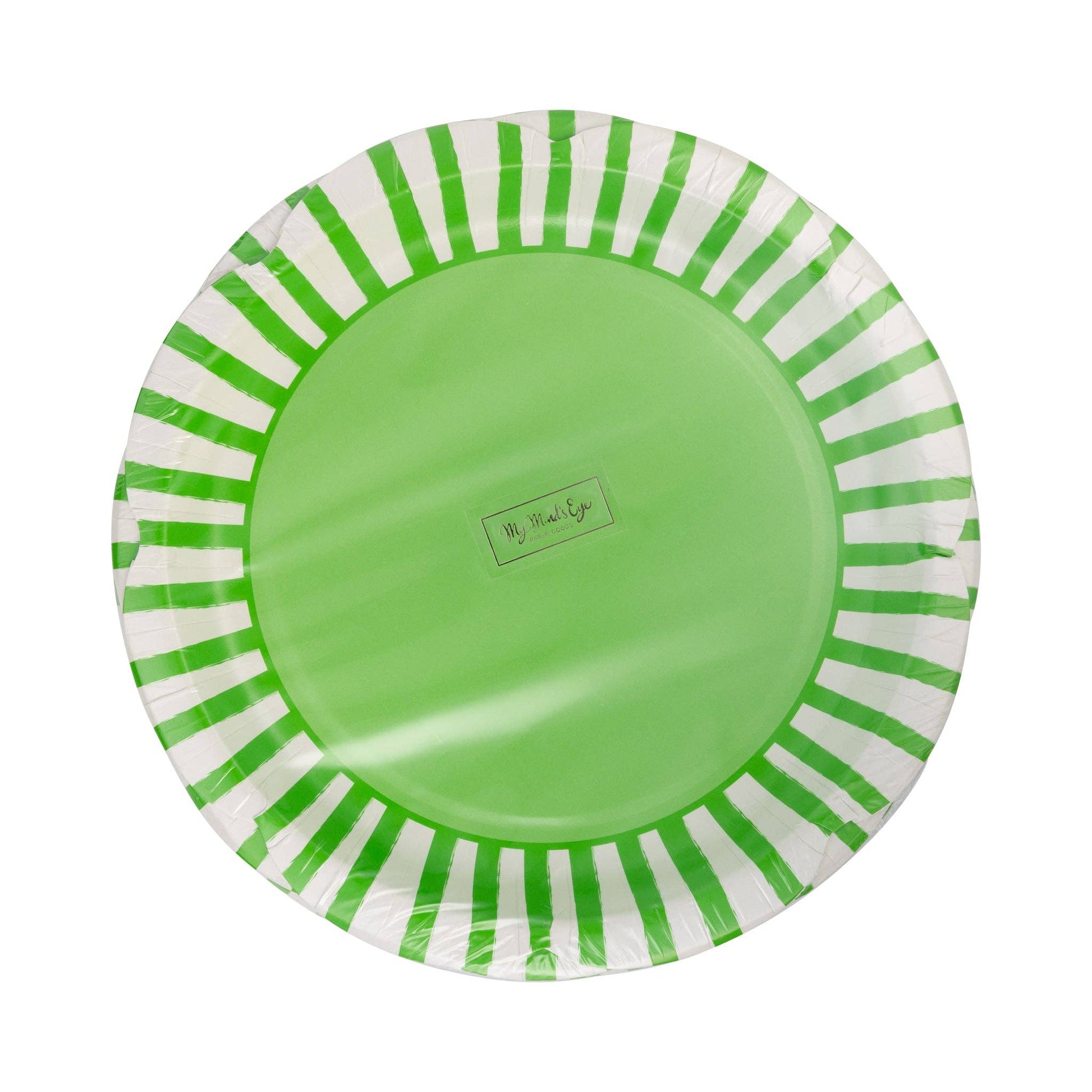 PAR1133 - Green Striped Scallops 9" Plate - Bria Blair Creative
