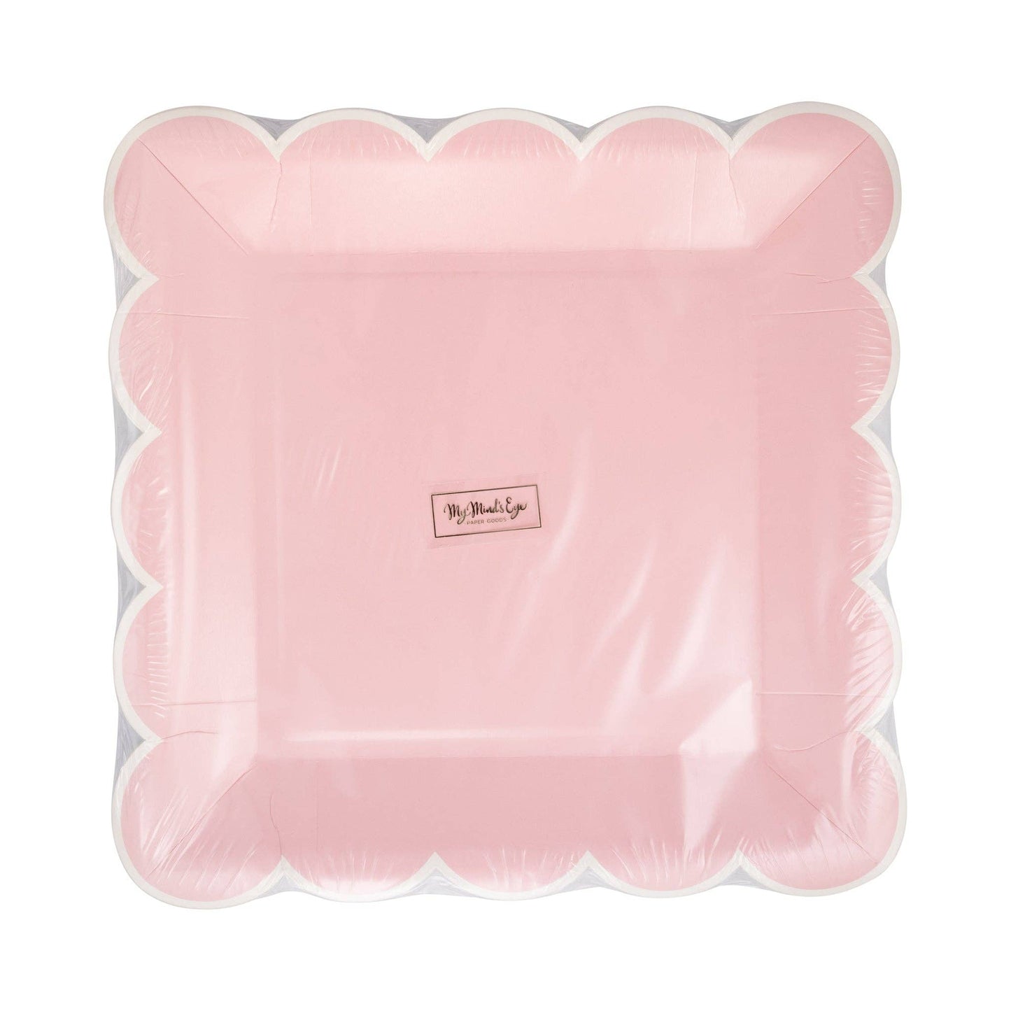 PAR1139 - Pink Scalloped 9" Square Plate - Bria Blair Creative
