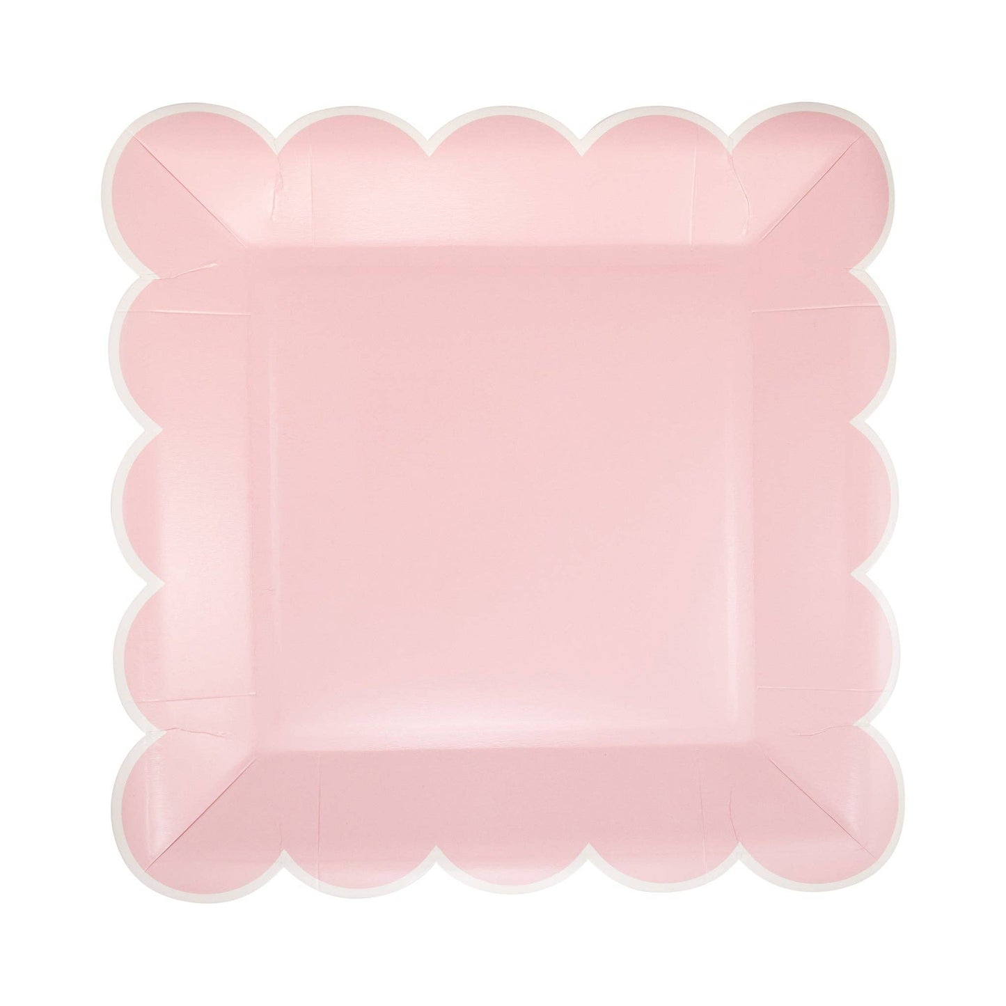 PAR1139 - Pink Scalloped 9" Square Plate - Bria Blair Creative