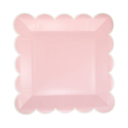 PAR1139 - Pink Scalloped 9" Square Plate - Bria Blair Creative