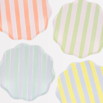 Pastel Stripe Dinner Plates - Bria Blair Creative