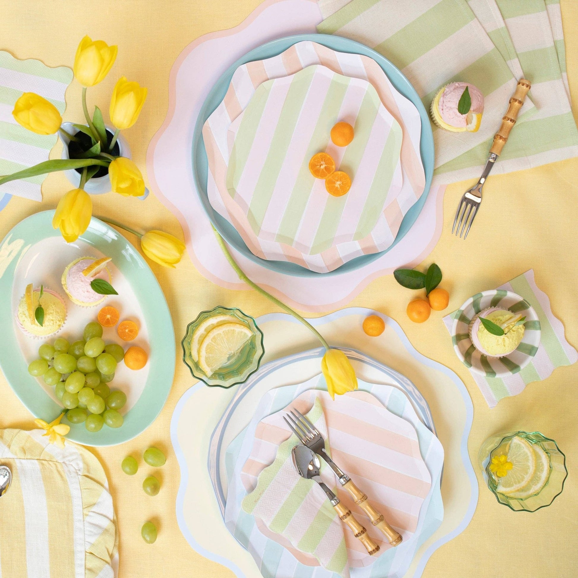 Pastel Stripe Dinner Plates - Bria Blair Creative