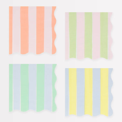 Pastel Stripe Small Napkins - Bria Blair Creative