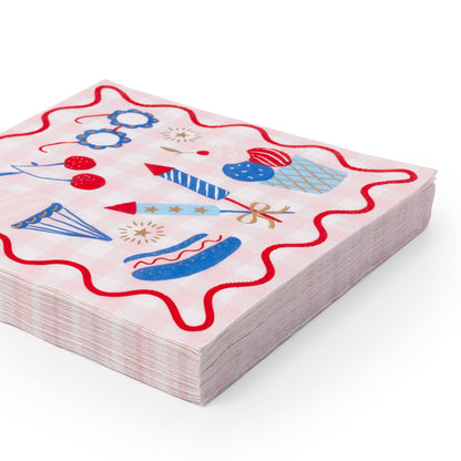 PATRIOTIC PICNIC ICON LARGE NAPKINS - Bria Blair Creative