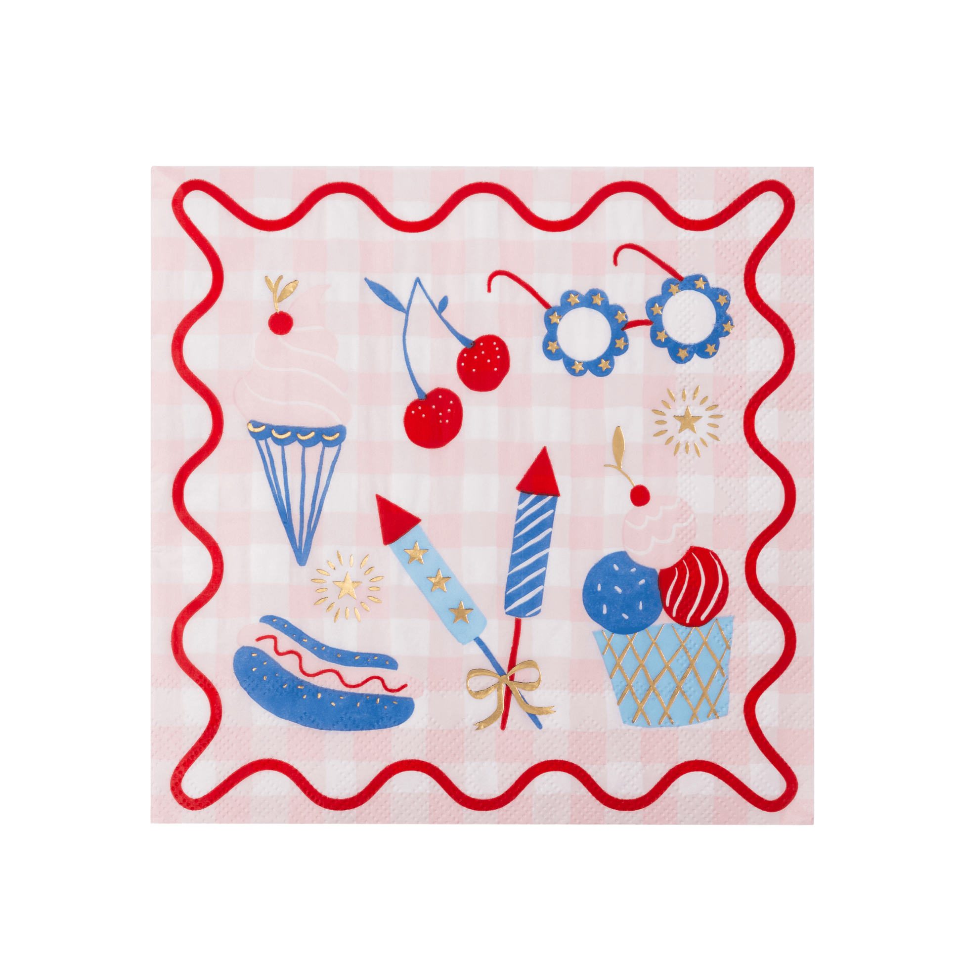 PATRIOTIC PICNIC ICON LARGE NAPKINS - Bria Blair Creative