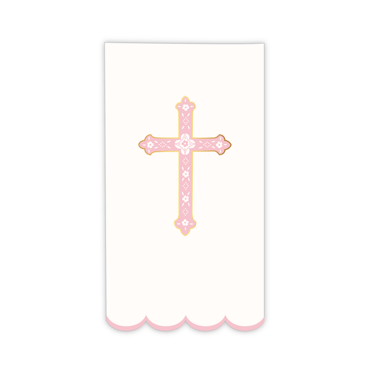 PETAL PINK CROSS GUEST TOWELS - Bria Blair Creative
