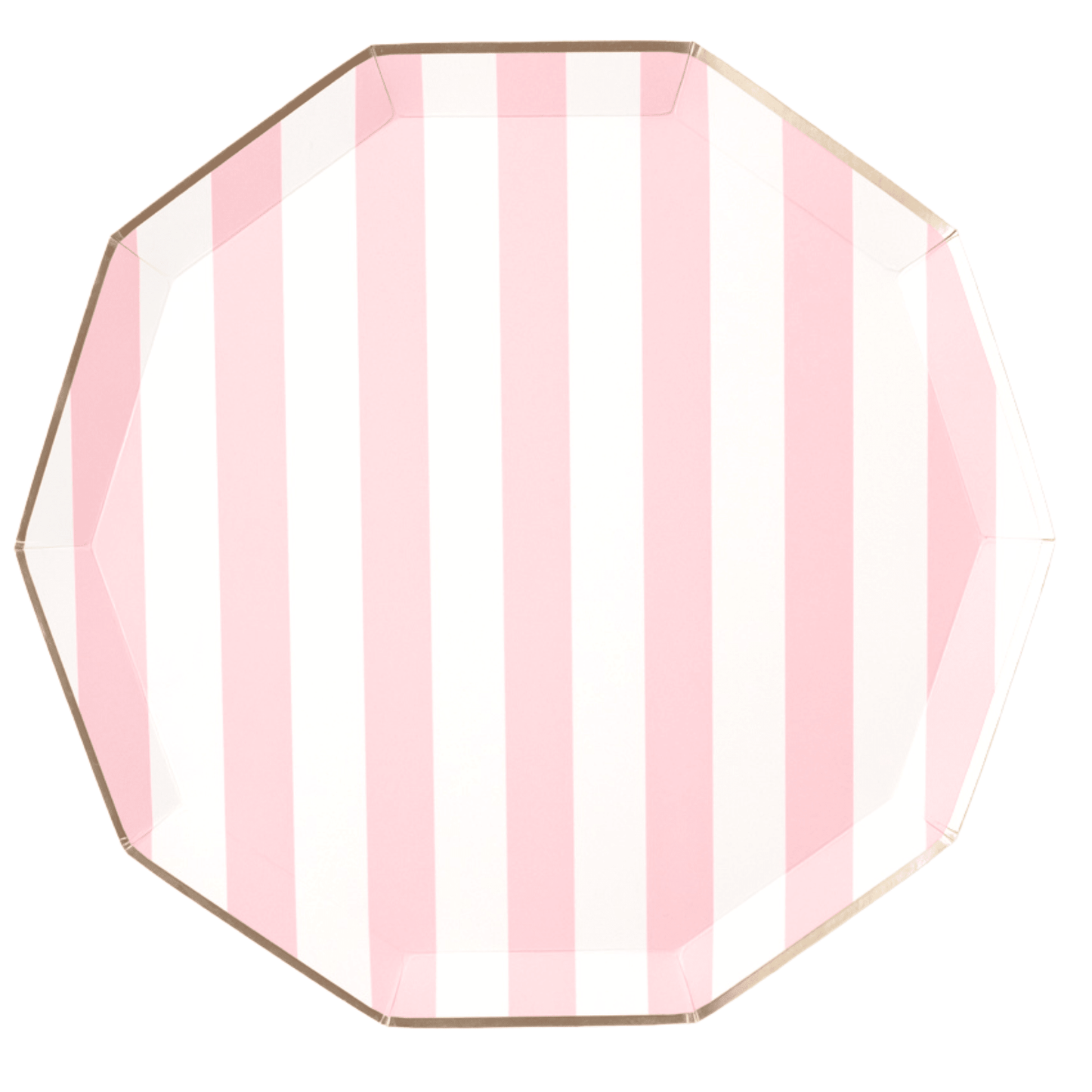 PETAL PINK SIGNATURE CABANA STRIPE PLATES - Bria Blair Creative