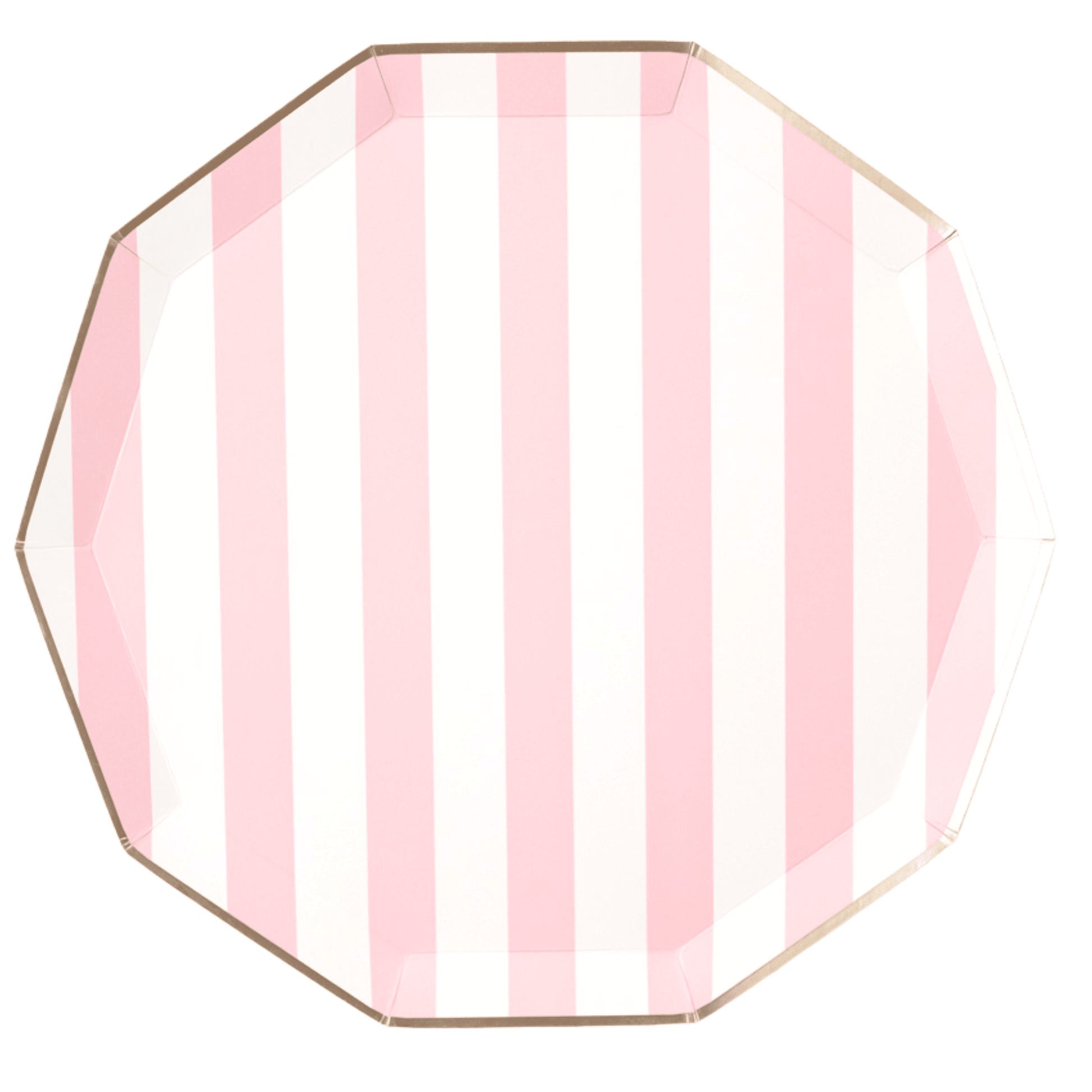 PETAL PINK SIGNATURE CABANA STRIPE PLATES - Bria Blair Creative