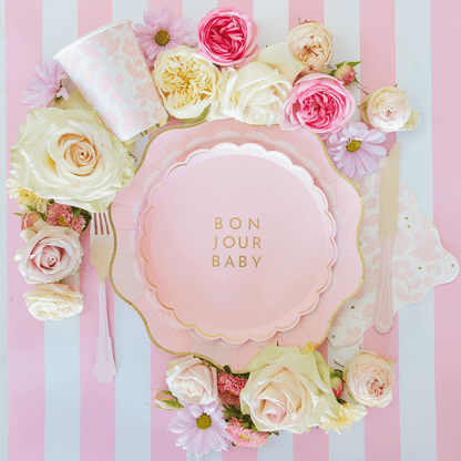 PETAL PINK SIGNATURE CABANA STRIPE TABLE RUNNER - Bria Blair Creative