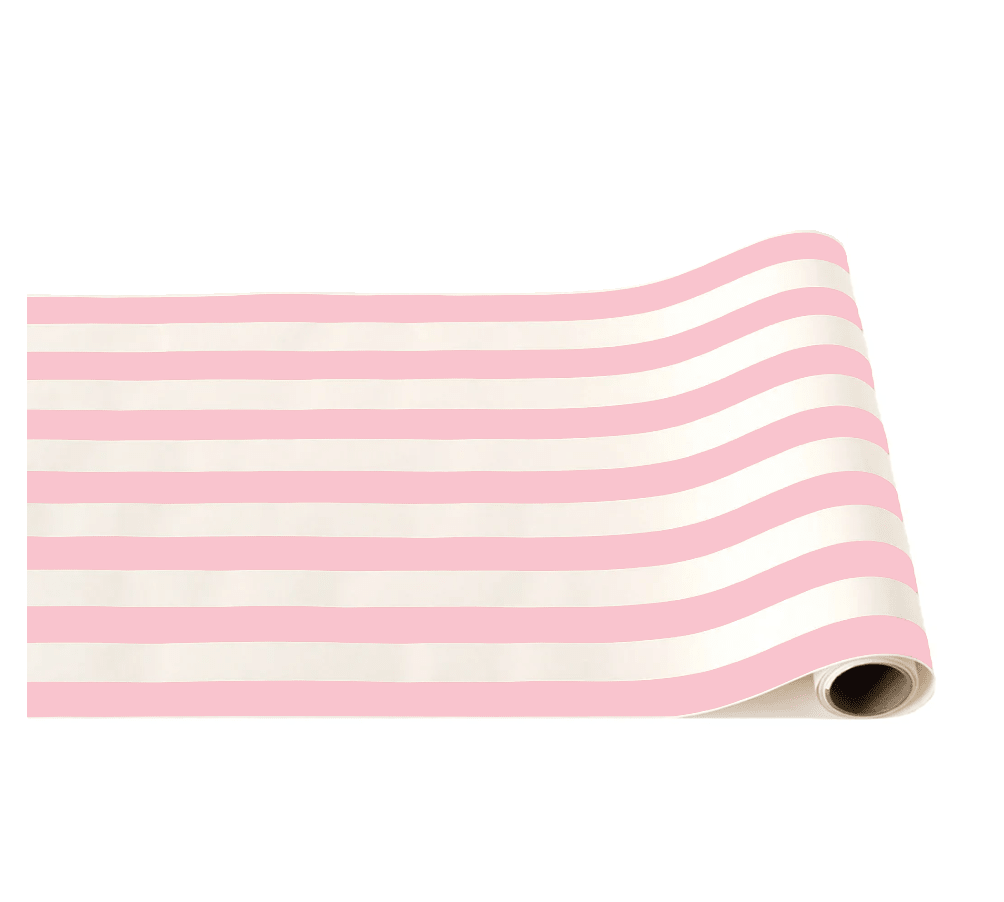 PETAL PINK SIGNATURE CABANA STRIPE TABLE RUNNER - Bria Blair Creative