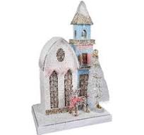 Petite Church With White Tree & Deer by Cody Foster - Bria Blair Creative
