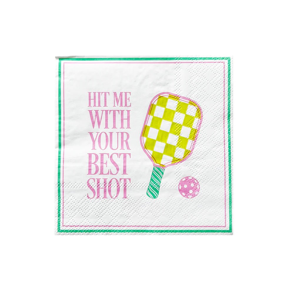 Pickleball Social Club "Hit Me With Your Best Shot" Cocktail Napkins - Bria Blair Creative