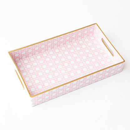 Pink Cane Vanity Tray - Bria Blair Creative