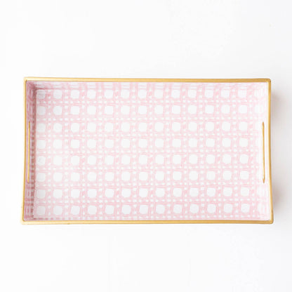 Pink Cane Vanity Tray - Bria Blair Creative