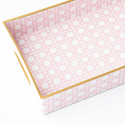 Pink Cane Vanity Tray - Bria Blair Creative