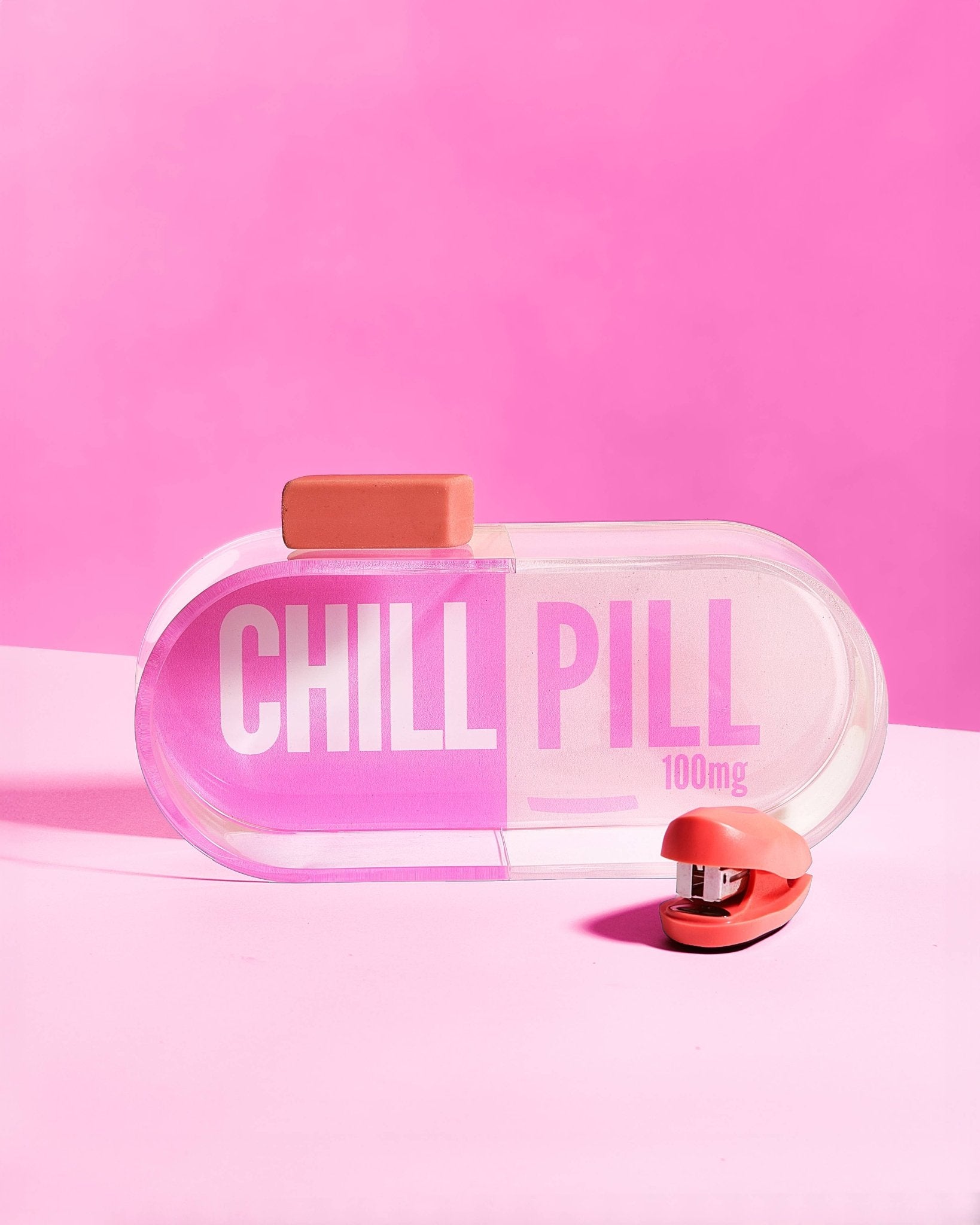 Pink Chill Pill Acrylic Trinket Tray - Bria Blair Creative
