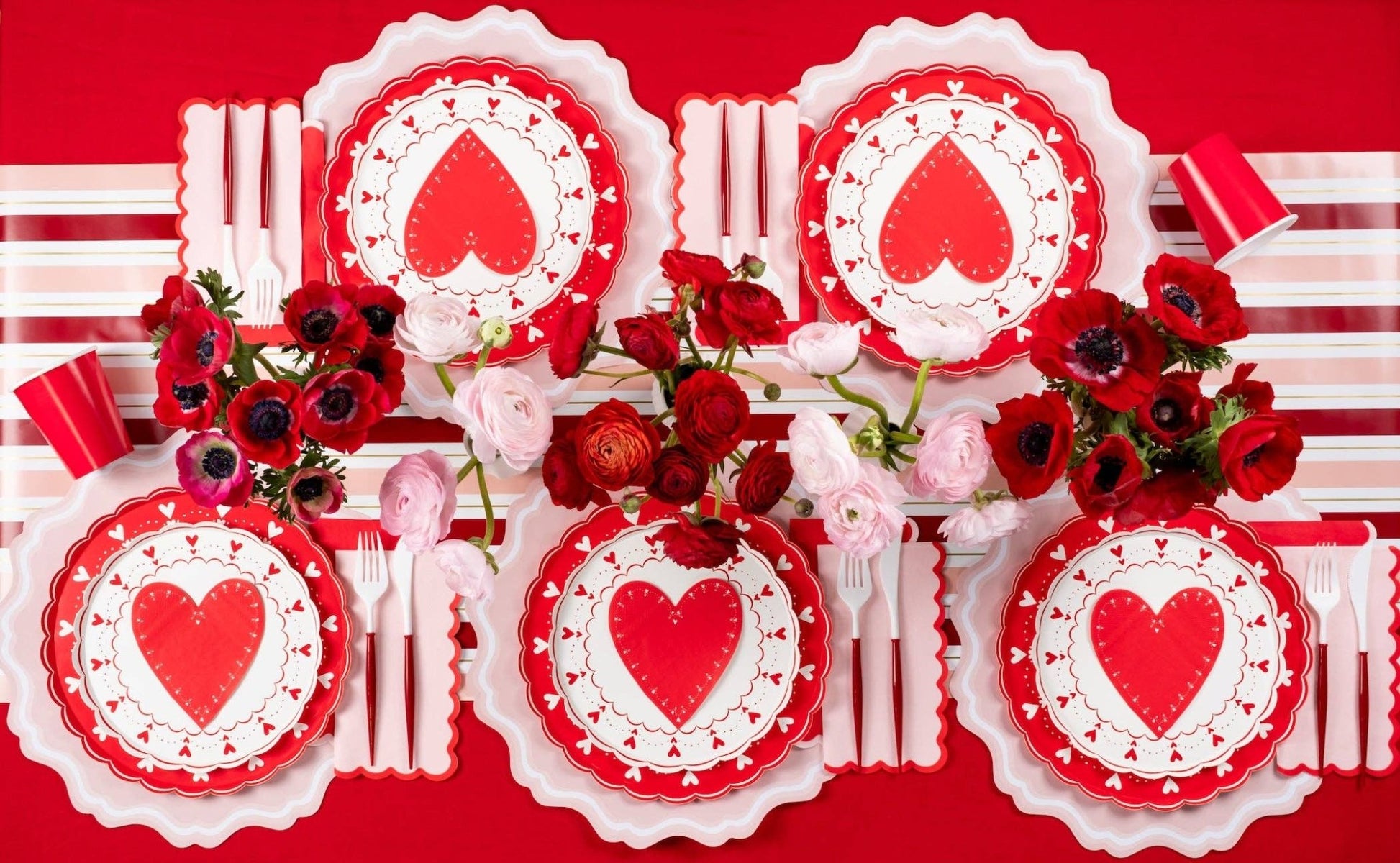 Pink Fancy Scallop Paper Placemats - Bria Blair Creative