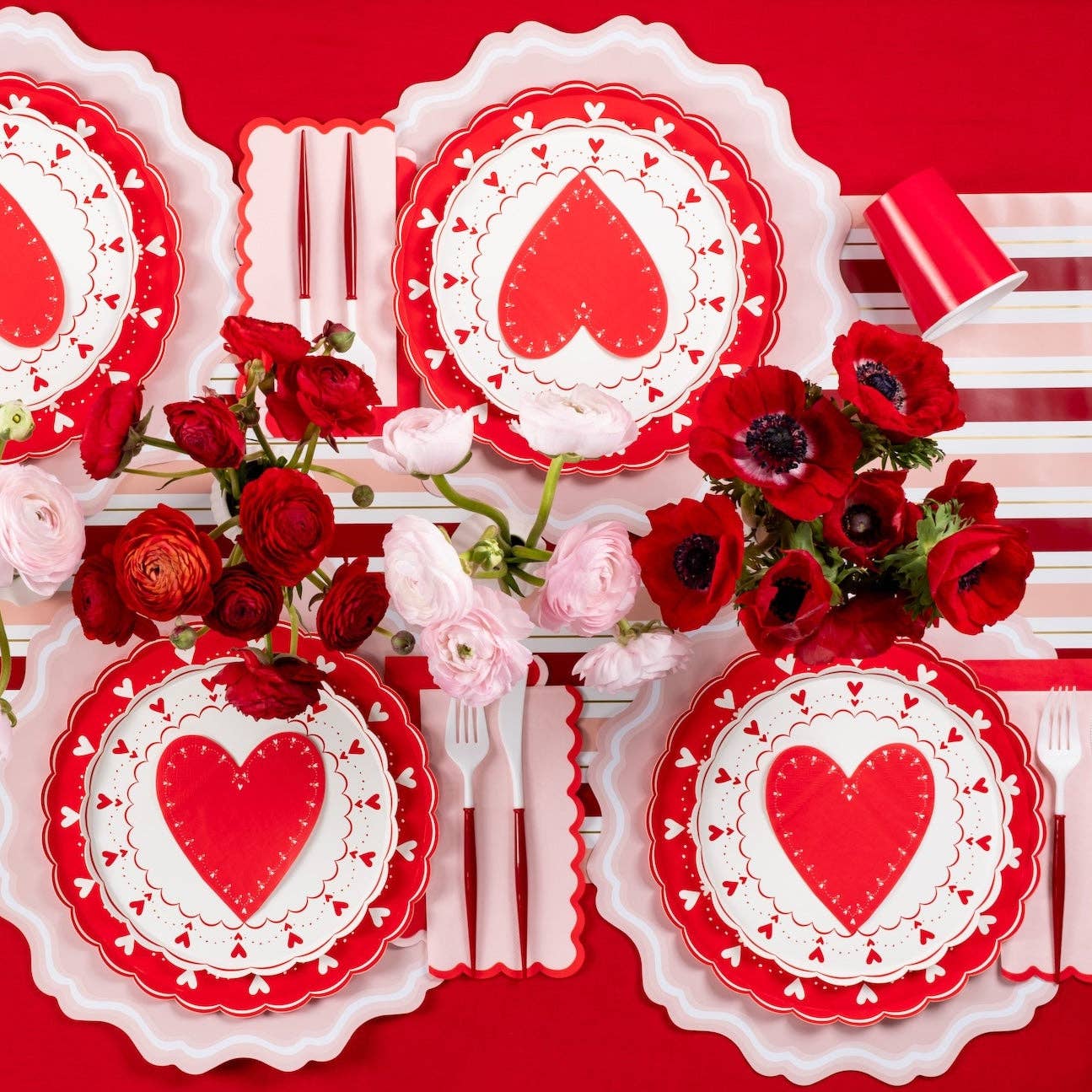 Pink Fancy Scallop Paper Placemats - Bria Blair Creative