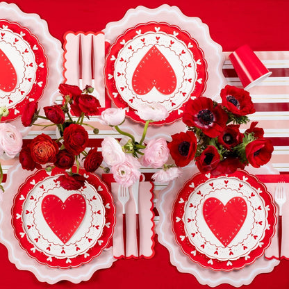 Pink Fancy Scallop Paper Placemats - Bria Blair Creative