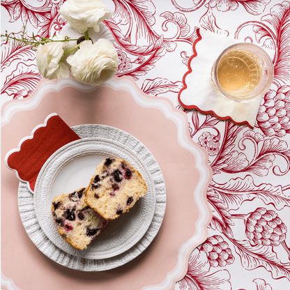 Pink Fancy Scallop Paper Placemats - Bria Blair Creative