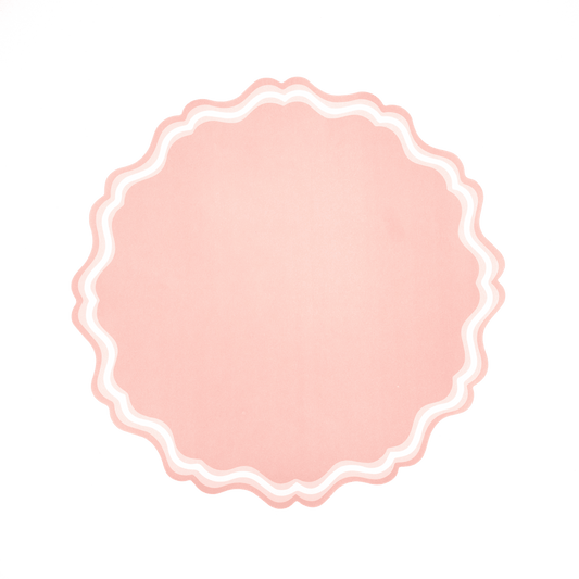 Pink Fancy Scallop Paper Placemats - Bria Blair Creative