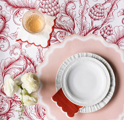 Pink Fancy Scallop Paper Placemats - Bria Blair Creative