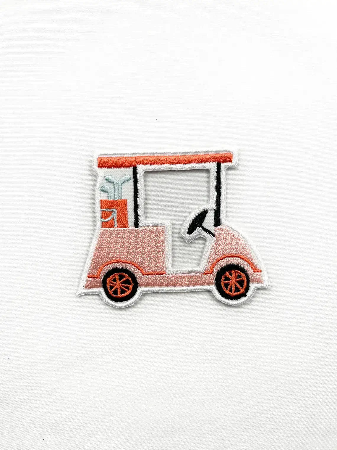 Pink Golf Cart Iron - On Patch Embroidered Patch Sports Fan - Bria Blair Creative