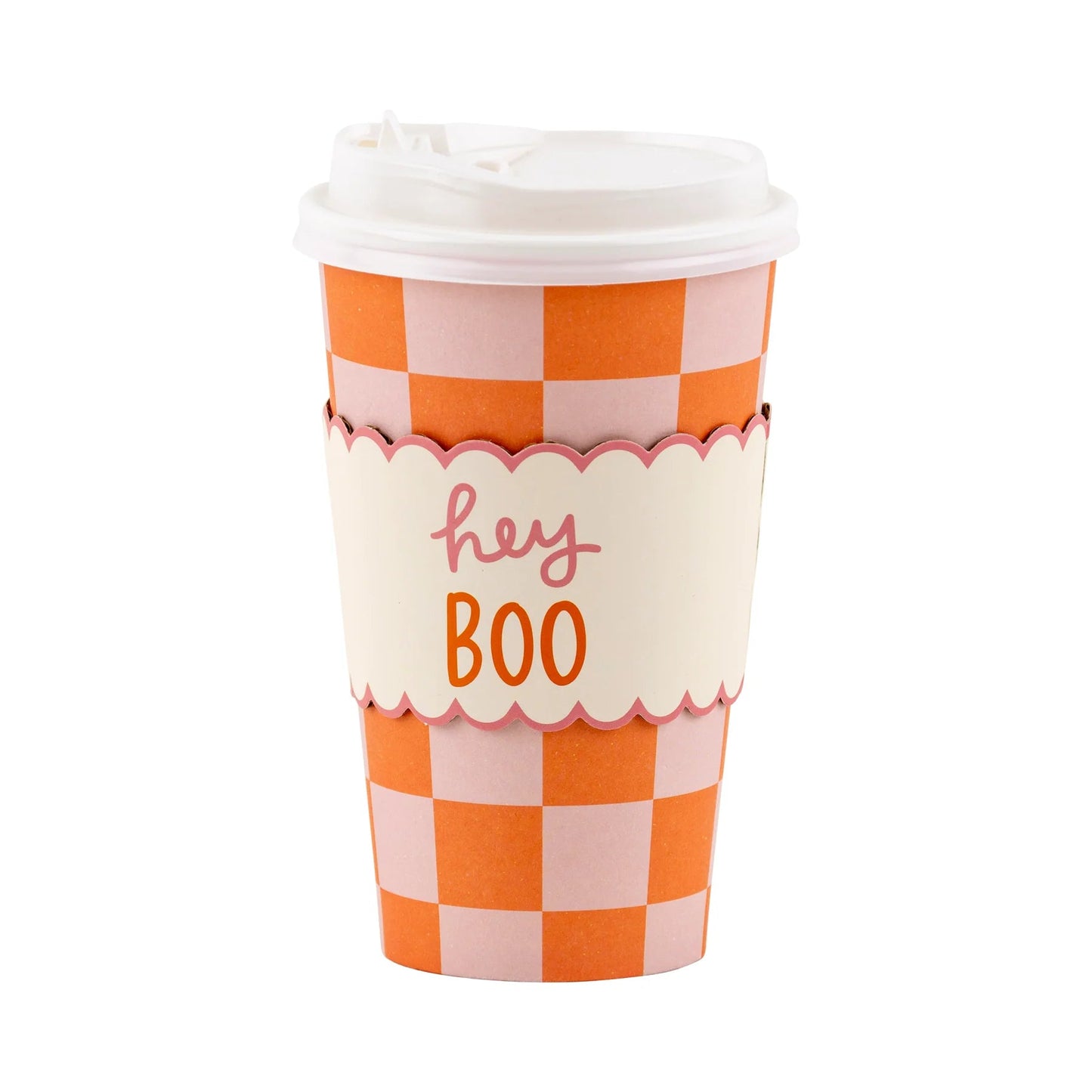 Pink Orange Checks To Go Cup - Bria Blair Creative