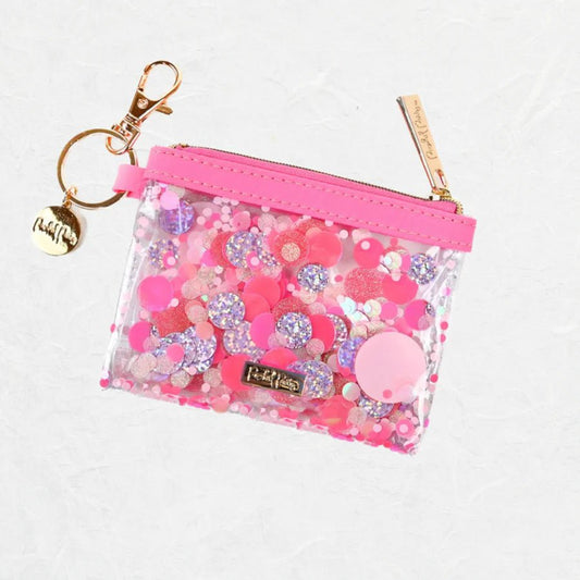 Pink Party Confetti Mini Keychain Wallet - Bria Blair Creative
