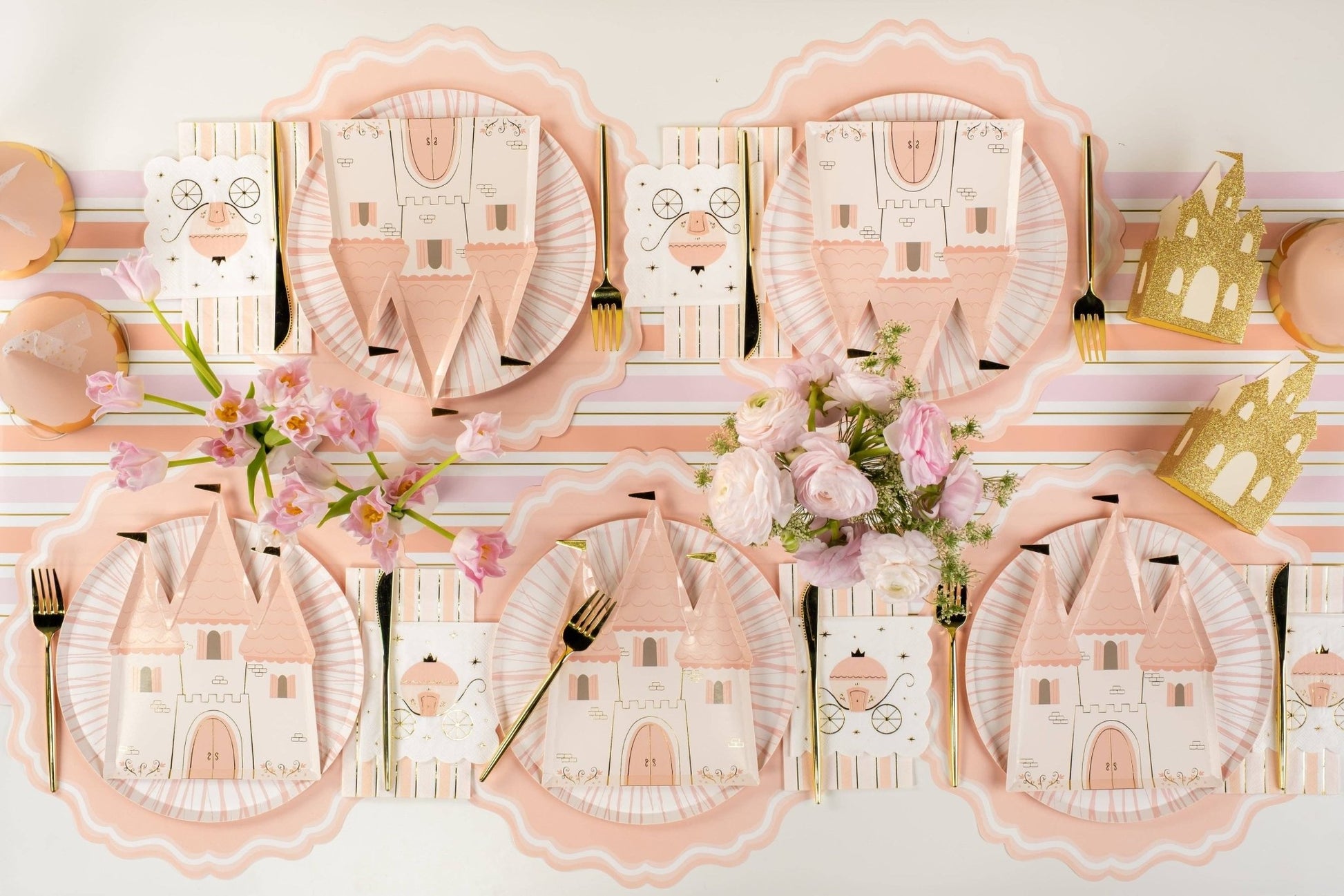 Pink Striped Paper Table Runner - Bria Blair Creative