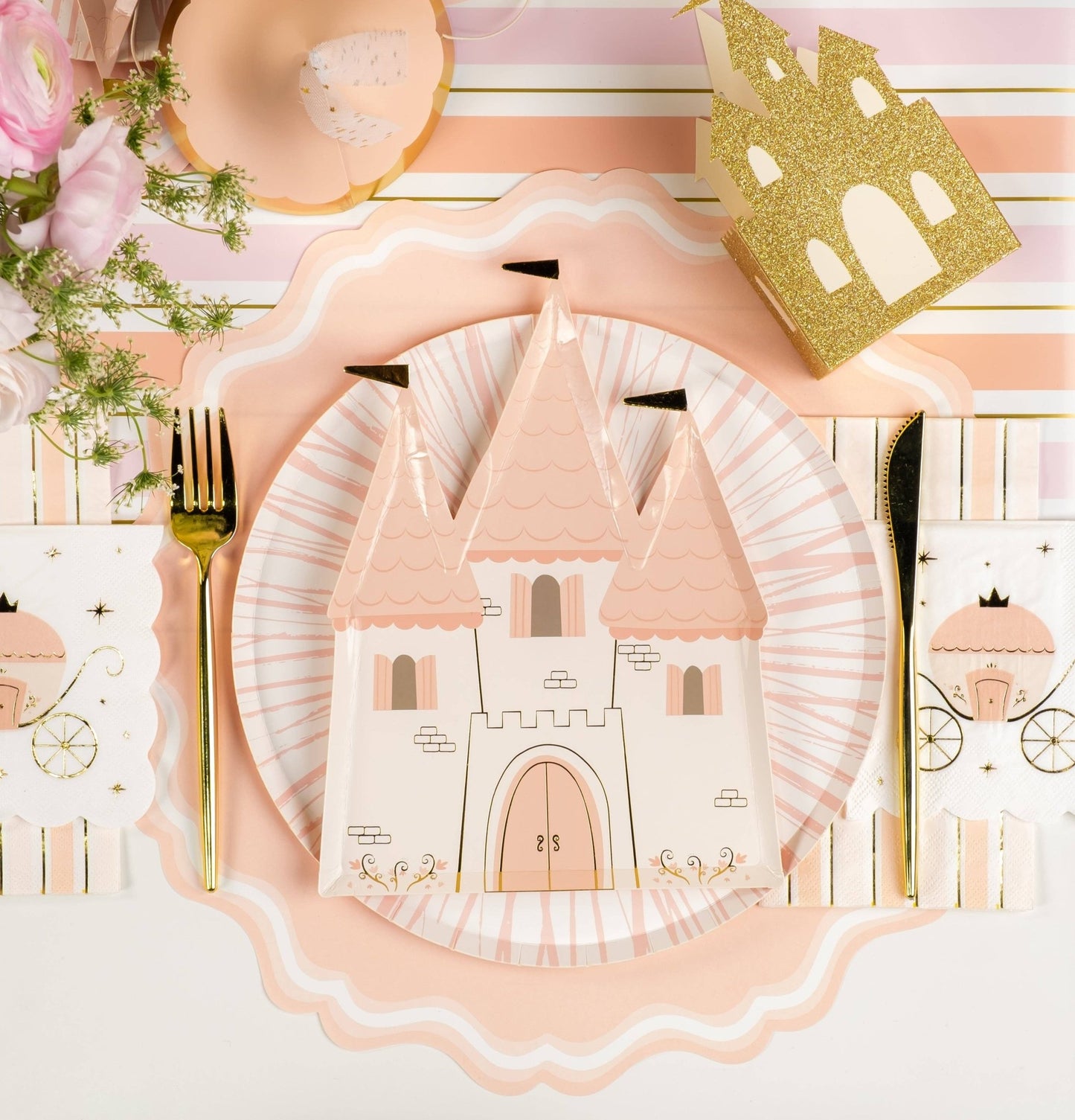 Pink Striped Paper Table Runner - Bria Blair Creative