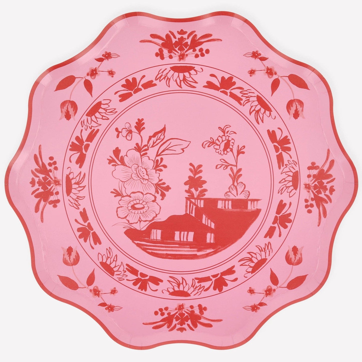 Pink Vintage Botanical Dinner Plates - Bria Blair Creative
