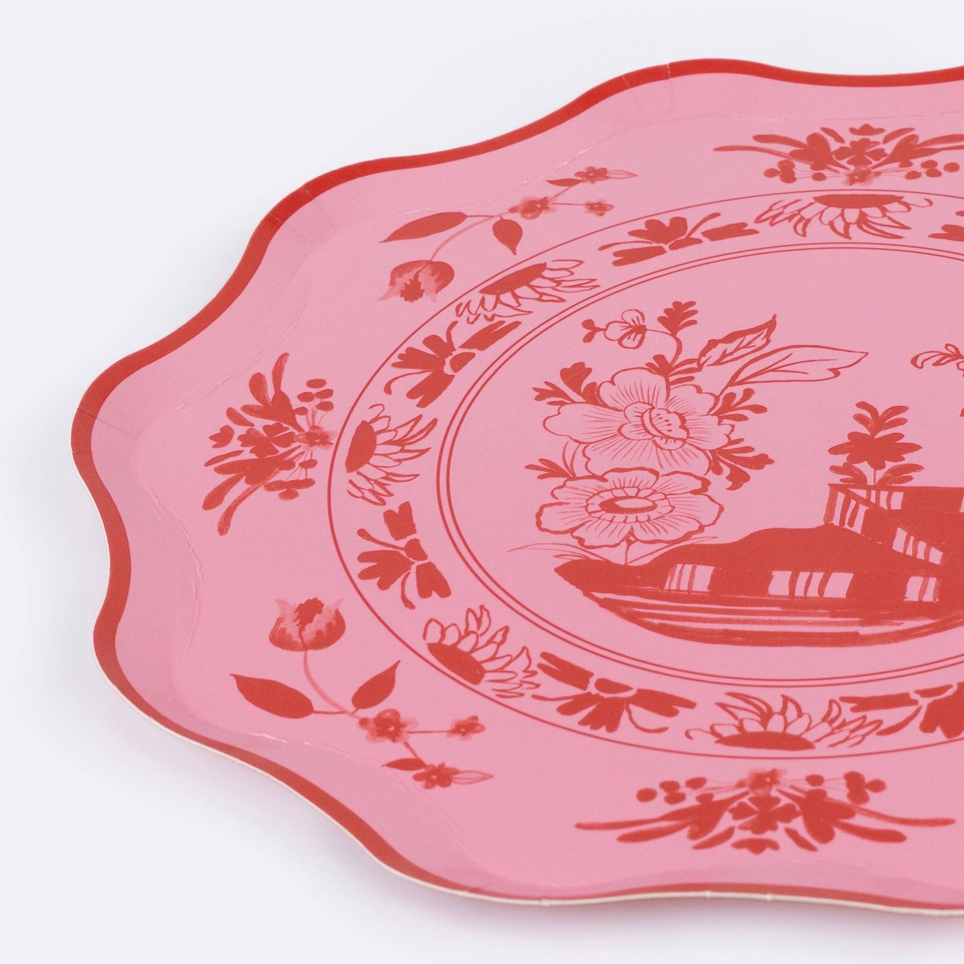 Pink Vintage Botanical Side Plates - Bria Blair Creative