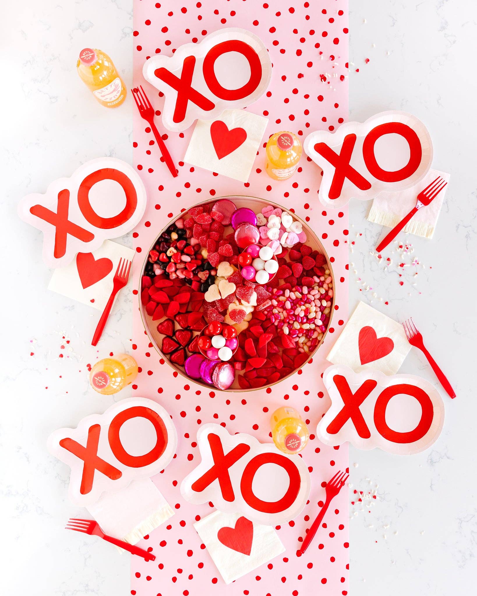 Pink with Red Dots Disposable Paper Table Runner - Bria Blair Creative