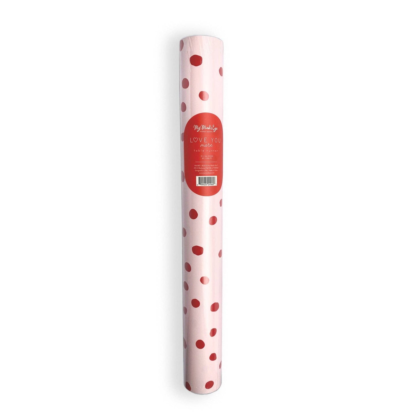 Pink with Red Dots Disposable Paper Table Runner - Bria Blair Creative