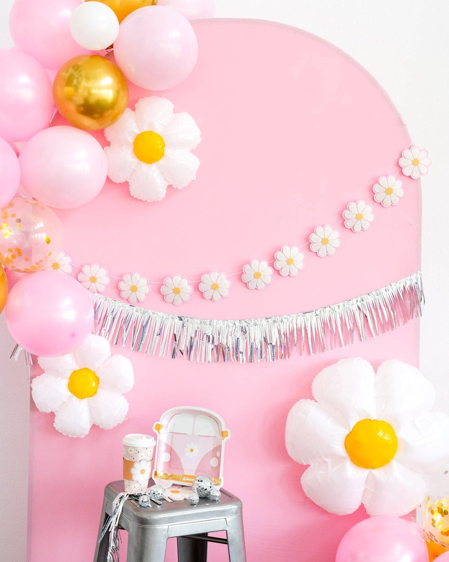 PLGOG42 - Disco Daisy Van Shaped Paper Plate - Bria Blair Creative