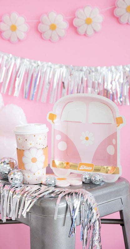 PLGOG42 - Disco Daisy Van Shaped Paper Plate - Bria Blair Creative