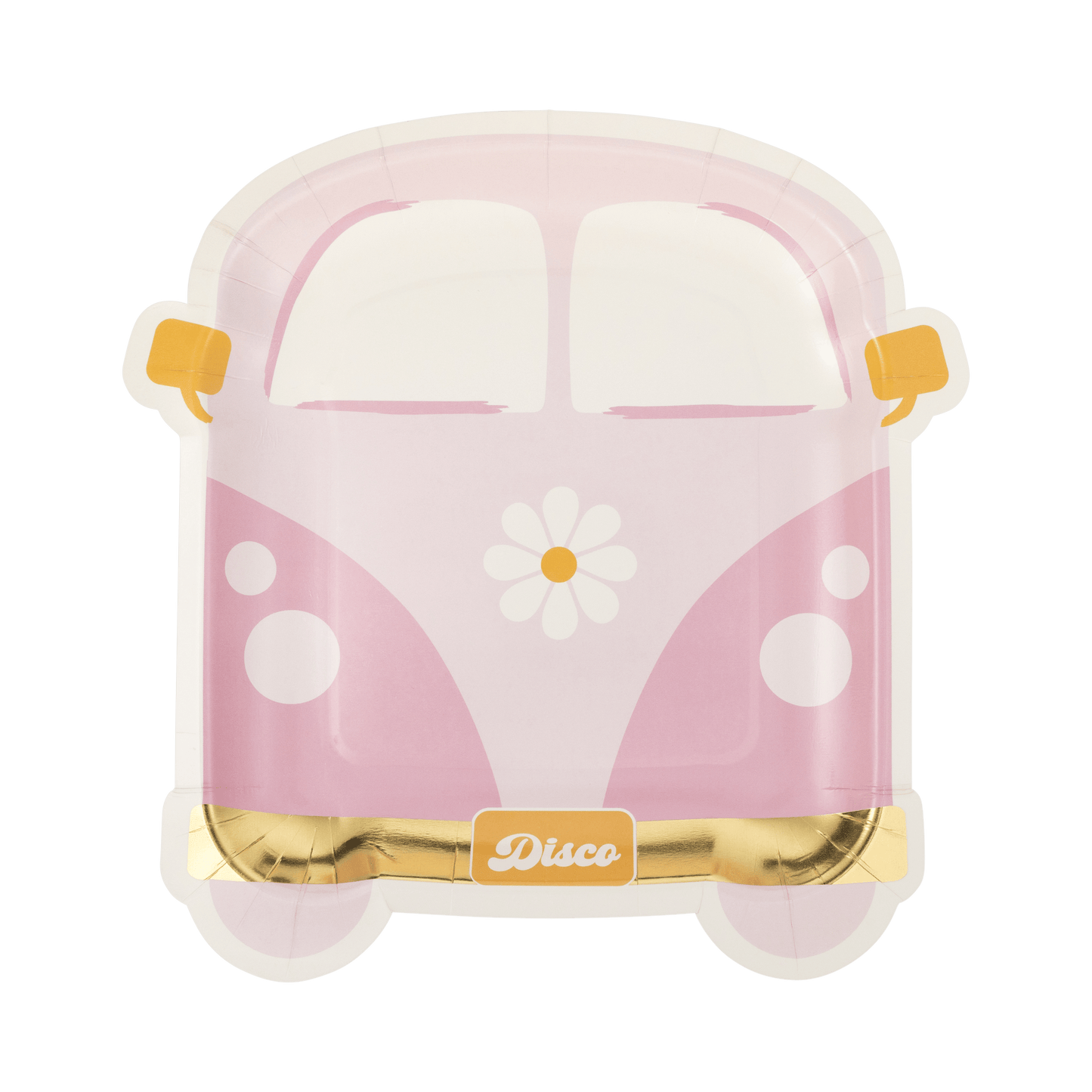 PLGOG42 - Disco Daisy Van Shaped Paper Plate - Bria Blair Creative