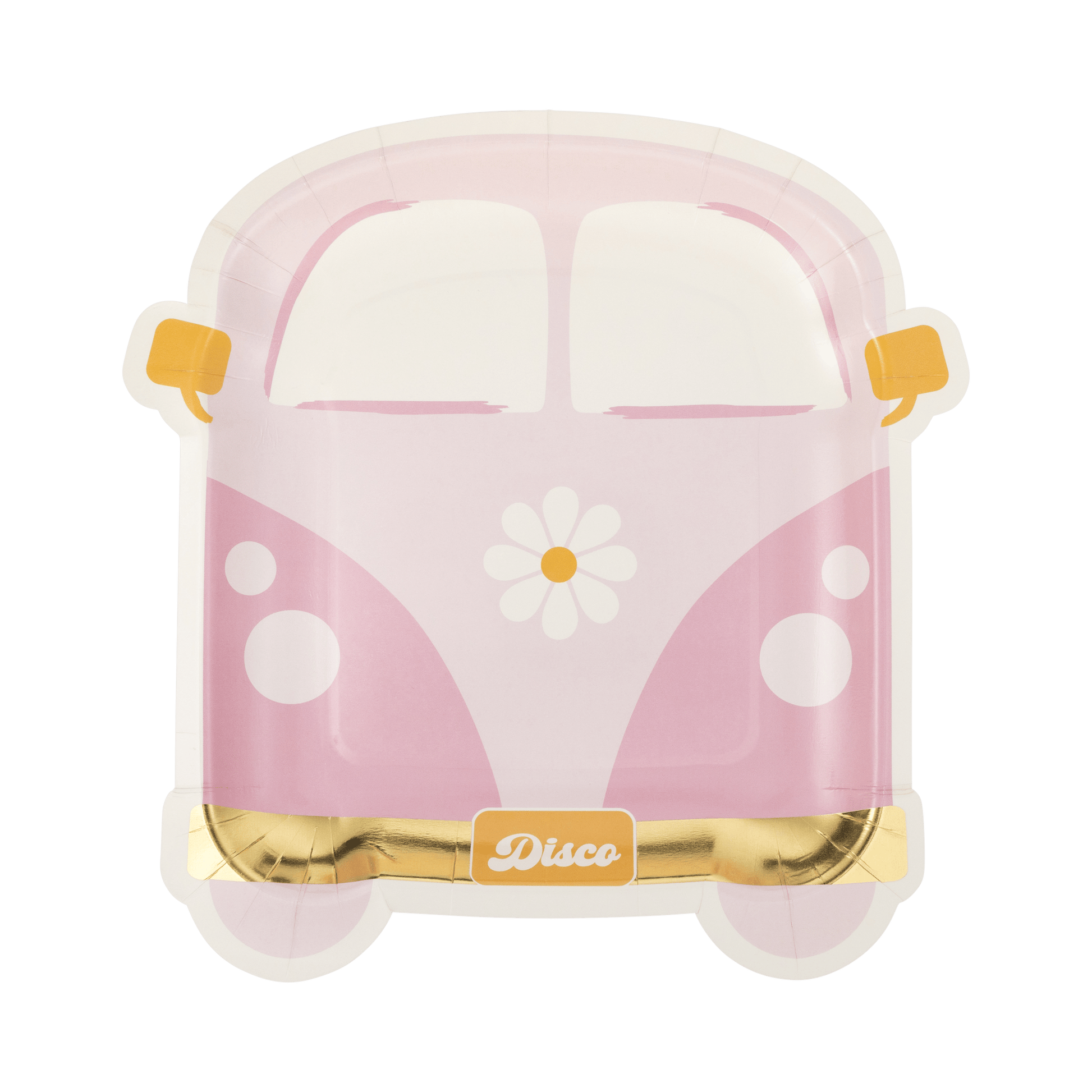 PLGOG42 - Disco Daisy Van Shaped Paper Plate - Bria Blair Creative