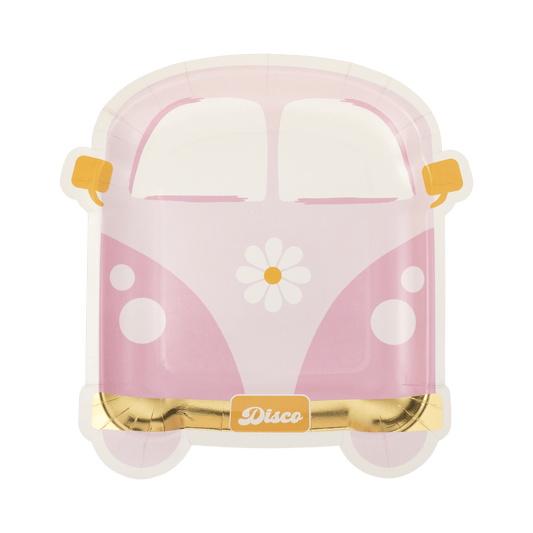 PLGOG42 - Disco Daisy Van Shaped Paper Plate - Bria Blair Creative