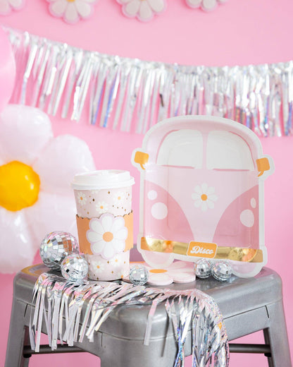 PLGOG42 - Disco Daisy Van Shaped Paper Plate - Bria Blair Creative