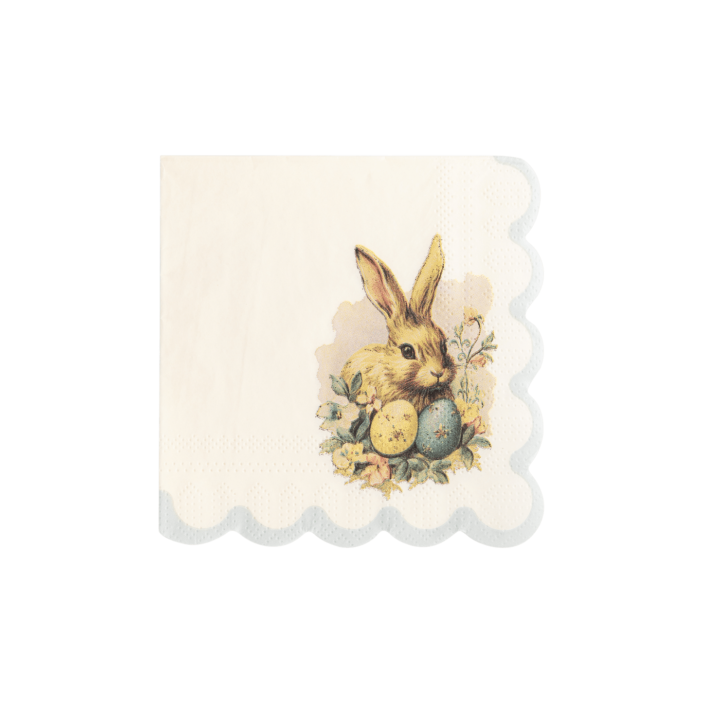 PLNP236 - Vintage Easter Bunny Scallop Paper Cocktail Napkin - Bria Blair Creative