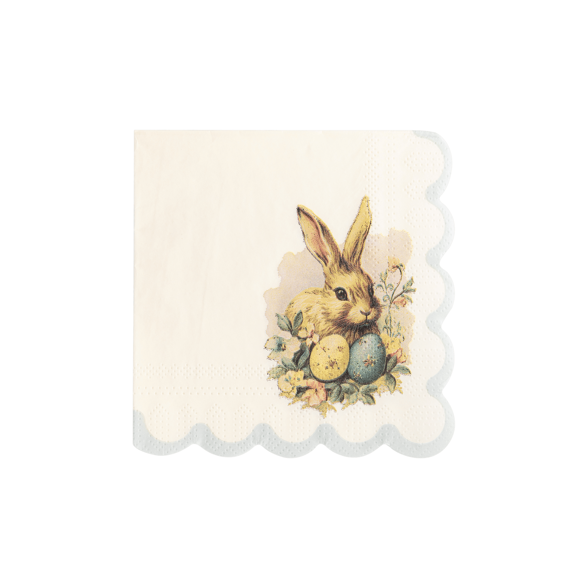 PLNP236 - Vintage Easter Bunny Scallop Paper Cocktail Napkin - Bria Blair Creative